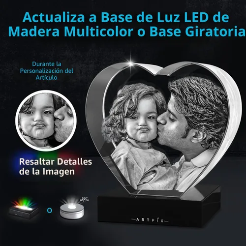 Miniatura 3 de ArtPix 3D Foto de cristal premium, regalos personalizados de Navidad para mujeres, esposa, ella, mamá, hombres, él, papá, abuela - Gran regalo