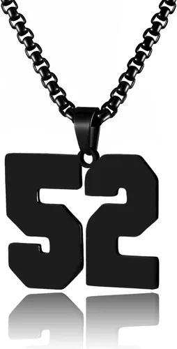 Miniatura 147 de Collar de Número Dorado para Hombre, Cadena de Acero Inoxidable con Colgante de Número para Atletas, Joyería Deportiva Personalizada para Niños