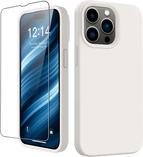 Miniatura 80 de bemal Funda para iPhone 14 Pro con protector de pantalla, silicona líquida de ajuste delgado, forro de microfibra suave, diseñada para mujeres