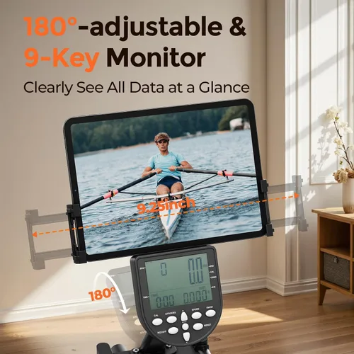 Miniatura 7 de YOSUDA Rowing Machine for Home, Magnetic Rower Machine for Beginners to Athletes, Use with Resistance Adjustment Function, Bluetooth, App Supported