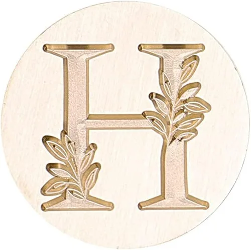 Miniatura 8 de SWANGSA Kit de Sello de Cera con Inicial del Alfabeto H, Sello de Sellado de Letras con Hojas Botánicas Elegantes Vintage con Perlas de Cera