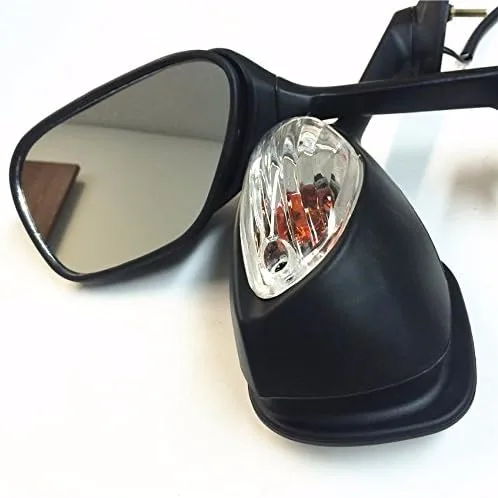 Miniatura 6 de Espejos estilo SMT-OEM compatibles con Suzuki GSXR600 750 2009 2010 2011 2012 GSXR1000 Negro con luz LED amarilla Señales de giro Producto