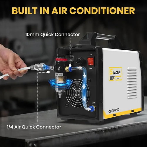 Miniatura 5 de SSIMDER Cortador de plasma con 55 consumibles de corte 110V/220V 50 Amp sin tacto Máquina cortadora de plasma de arco piloto de 3/4 pulgadas