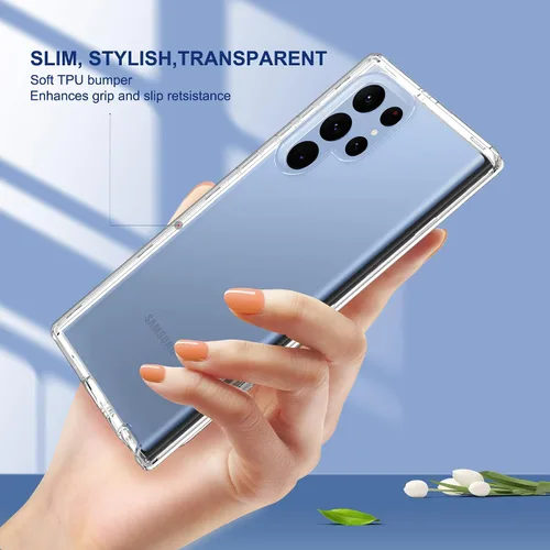 Miniatura 4 de ULAK Funda transparente para Galaxy S23 Ultra, resistente a prueba de golpes, funda de TPU suave, funda protectora transparente para Samsung Galaxy