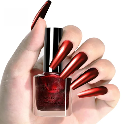 Miniatura 2 de Esmalte de Uñas Dorado Champán con Efecto Espejo Metálico, Laca de Uñas Brillante de Secado Rápido y Larga Duración, Cromo para Manicura DIY