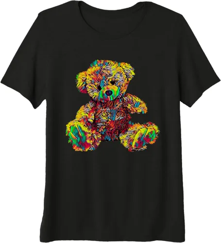 Miniatura 9 de Lindo oso de peluche de peluche camiseta premium, Negro