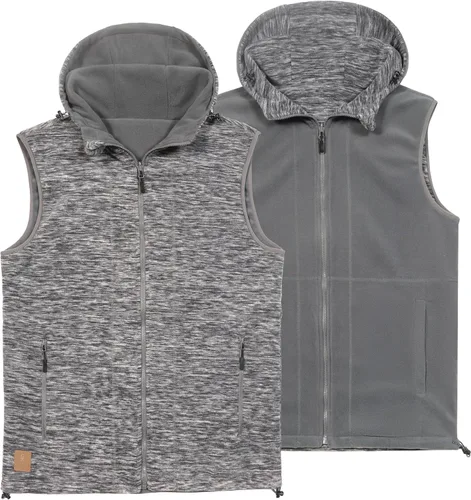 Miniatura 20 de Little Donkey Andy Chaleco de forro polar reversible para hombre, ligero, cálido, sin mangas, con capucha, para senderismo, caminar, viajar