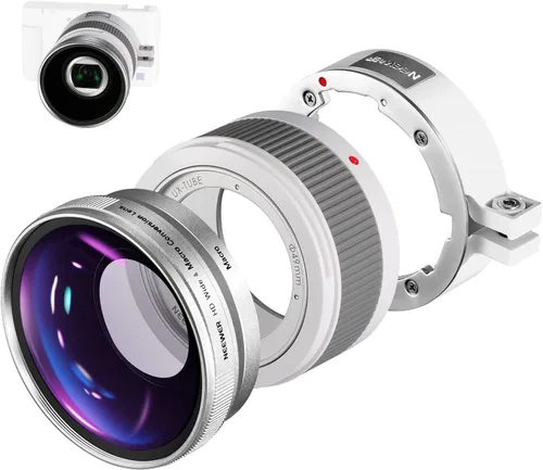 Miniatura 10 de NEEWER Lente gran angular HD de 40.5mm compatible con Sony ZV-1F ZV-E10 A5000 A6000, lente adicional gran angular de 2 en 1 de 18mm & macro 10x