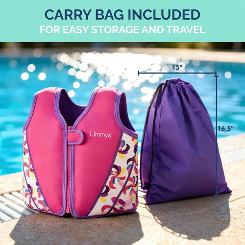 Miniatura 7 de Limmys Chaleco de natación para niños pequeños y niños, ayuda de natación de flotabilidad ajustable, certificado de seguridad CE, diseño galardonado