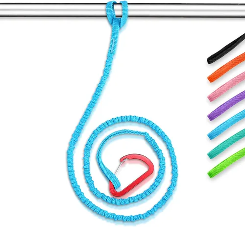 OCEANBROAD Correa de remo de kayak estirable con cuerda de lanyard para SUP, kayak, botes, canoa, caña de pescar, 4-7 pies Azul