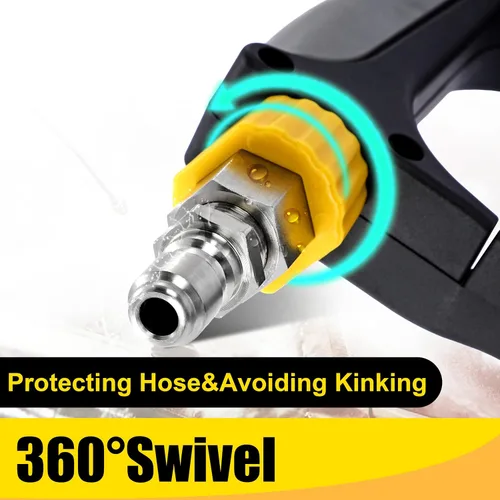 Miniatura 4 de Tool Daily Cañón de espuma con pistola de lavado a presión de 5000 PSI, pistola de lavado eléctrico con conector rápido giratorio de 3/8 pulgadas
