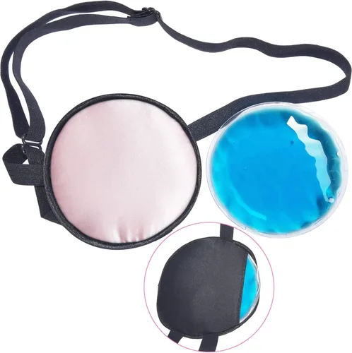 Miniatura 17 de Parches refrescantes para ojos hinchados, parche de ojo de hielo de seda pura, máscara de un solo ojo, cubierta médica de un solo ojo, terapia fría