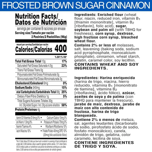 Miniatura 2 de Pop-Tarts - Tostadas, alimentos para el desayuno, bocadillos para niños, paquete de valor, azúcar moreno con glaseado y canela (64 Pop-Tarts)