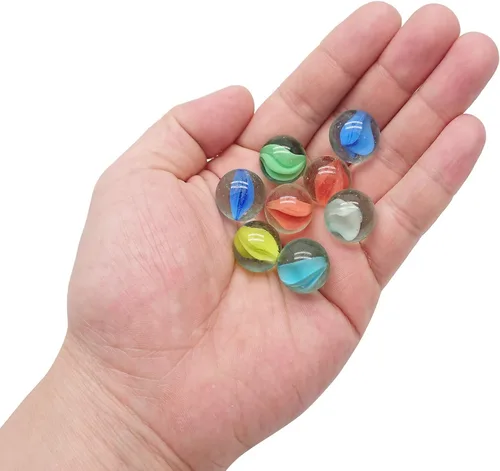 Miniatura 2 de MANSHU 60 canicas de vidrio para juegos de mármol, 0.63 pulgadas, 6 colores.