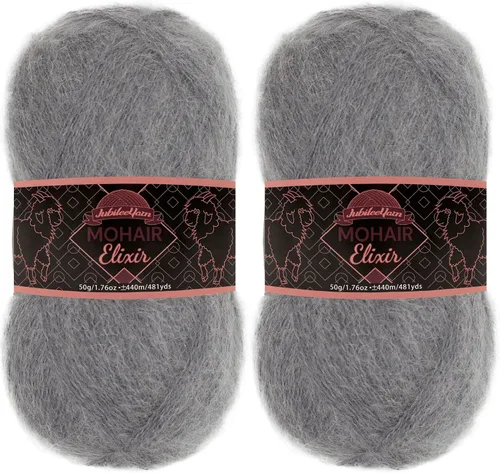 Miniatura 121 de JubileeYarn Mohair Elixir Yarn - 50g/Skein Baby Wool Blend - Cosmopolitan - 1 Skein