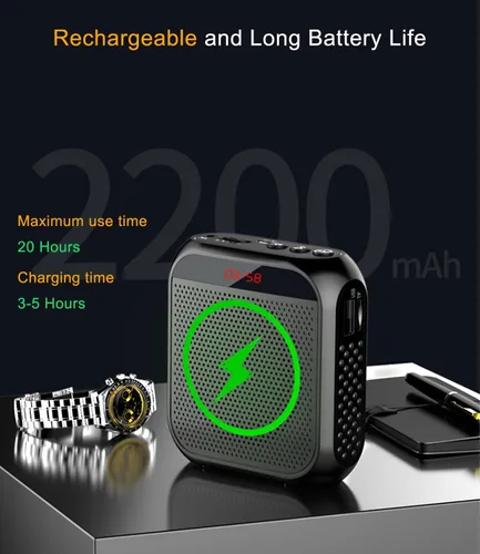 Miniatura 5 de Amplificador de voz con micrófono inalámbrico de solapa, micrófono personal para profesores para aula, megáfono portátil, sistema de auriculares