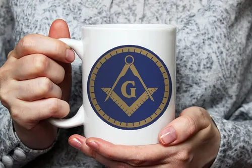 Miniatura 3 de Fonhark - Taza masónica, cuadrado y brújula con símbolo masonero, taza de Logia Masonería, Prince Hall Brother Master Mason, taza de café novedosa