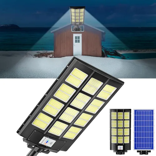 Miniatura 9 de Luz de calle solar loyoele de 8000 W para exteriores, resistente al agua, luz de calle LED solar al aire libre de 120,000 lúmenes 7000 K