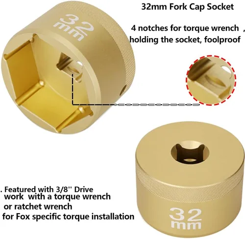 Miniatura 4 de Zócalo plano de 1.260 in 1.260 in Chaflán Socket 1.260 in Socket plano para Fox 36 38 40 Tapa superior de la horquilla
