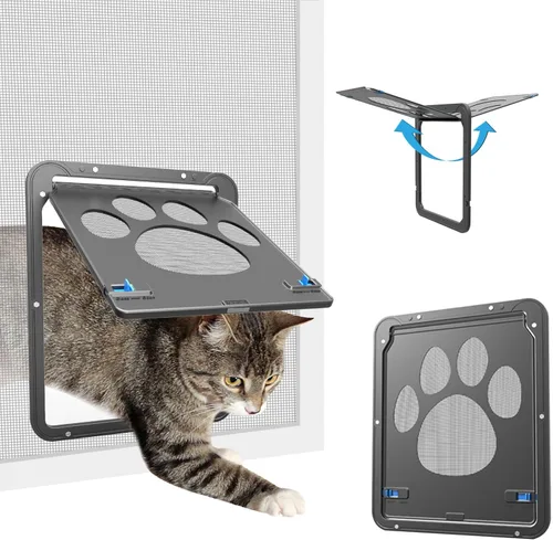 Puerta mosquitera para puerta mosquitera con cierre automático magnético, pestañas dobles bloqueables, puerta mosquitera para perros, fácil acceso