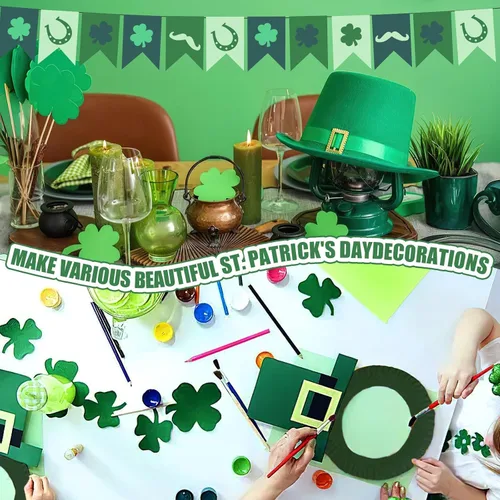 Miniatura 6 de JULBEAR 30 hojas de cartulina de colores del día de San Patricio 5 colores 180 g/m² 8.5x11 pulgadas, cartulina verde surtida para tarjetas DIY