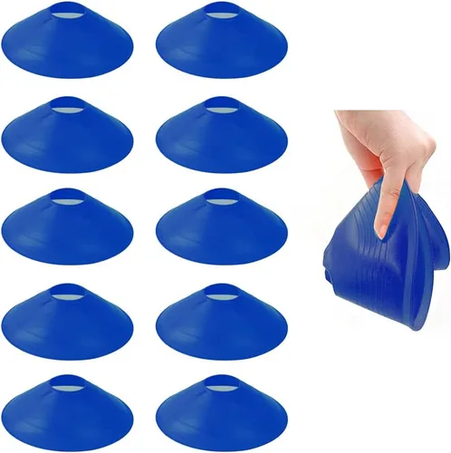 Miniatura 6 de TNZMART Escalera de agilidad y conos de disco, juego de entrenamiento de peldaños ajustables con 10 conos deportivos de plástico para entrenamiento