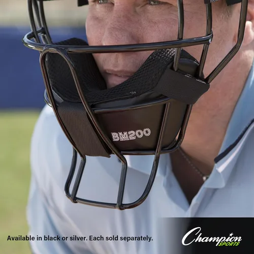 Miniatura 7 de Champion Sports Ultra Lightweight Umpire Face Mask – Baseball & Softball Umpire Equipment, Steel Frame, Leather Padding