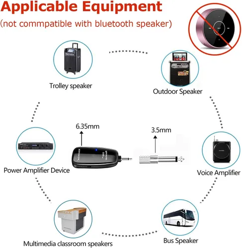 Miniatura 7 de Micrófono inalámbrico para saxofón, micrófonos UHF para saxofón, micrófono con clip de carga y pantalla digital, para trompeta, tuba, trombón