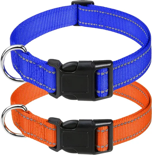 Miniatura 10 de Collares reflectantes de nailon para perros, con hebilla de liberación rápida, collares de nailon de seguridad ajustables para perros pequeños
