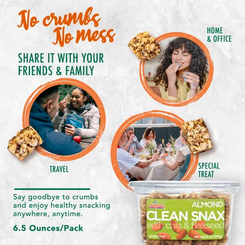 Miniatura 6 de Melissa's Clean Snax® con chía y linaza, aperitivos envasados sin gluten, todos naturales, sabores no artificiales añadidos, aperitivos crujientes
