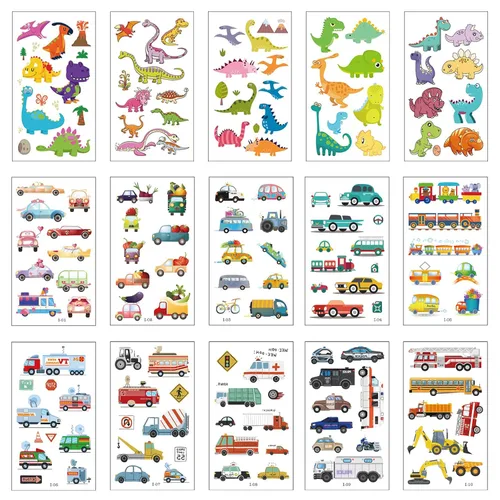 Miniatura 3 de Apeso Kit de 30 hojas de tatuajes temporales para niños, 300 calcomanías de tatuaje lindas y falsas, impermeables, recuerdos de fiesta de cumpleaños