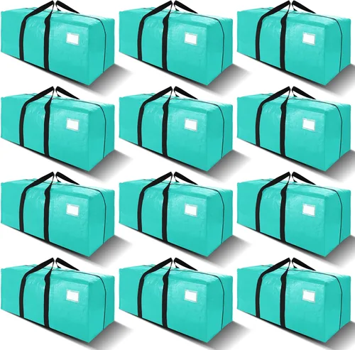 Miniatura 21 de VELVETSURE - Bolsas de almacenamiento extragrandes y de alta resistencia para mudanza, con asas y cremalleras, correas de mochila, asas grandes