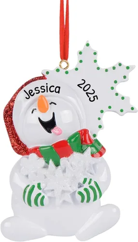 Miniatura 8 de Adornos de muñeco de nieve personalizados en 3D para árbol de Navidad, adornos de Navidad de muñeco de nieve Frosty 2025, adorno único con nombre