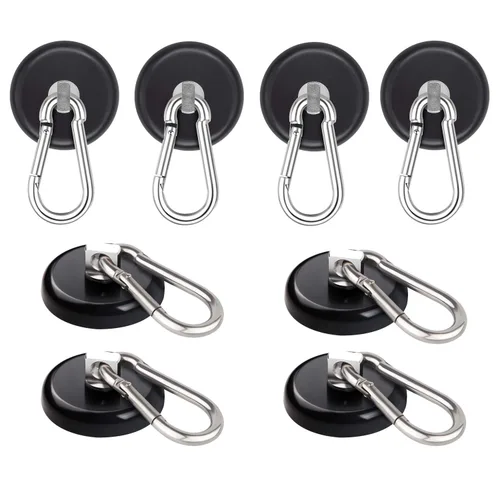 Miniatura 10 de Ant Mag Ganchos magnéticos de neodimio resistentes con mosquetón giratorio, capacidad de 140 libras, para colgar en interiores y exteriores