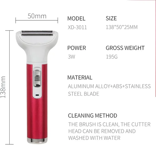 Miniatura 5 de ZJchao para mujeres, 5 en 1 para depilación de dama, impermeable, mini recortadora eléctrica de pelo púbico para piernas, brazo, axila, línea