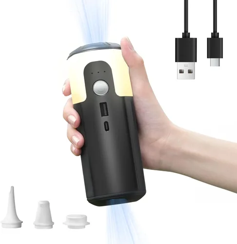 GIGA PUMP Bomba de aire eléctrica 17 KPa Bomba de aire sin escobillas Bomba de colchón de aire de 17 kPa con luz LED, inflado rápido o deflación