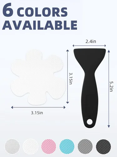 Miniatura 2 de Secopad - Adhesivos antideslizantes para bañeras, peldaños de seguridad para la ducha, apliques adhesivos con raspador premium (blanco)