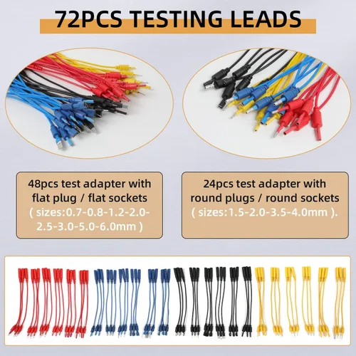 Miniatura 3 de Kit de cables de prueba de circuito automotriz, 104 piezas multímetro multifunción sonda eléctrica kit de prueba con estuche de transporte negro