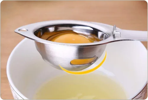 Miniatura 8 de Separador de filtro de acero inoxidable de yema de cocina Separador de huevos blancos Herramienta apta para lavavajillas (Plata)
