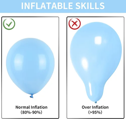 Miniatura 7 de Globos azul claro de látex de 5, 10, 12, 18 pulgadas, diferentes tamaños, 103 piezas de globos mate azul cielo azul bebé para decoración de fiesta