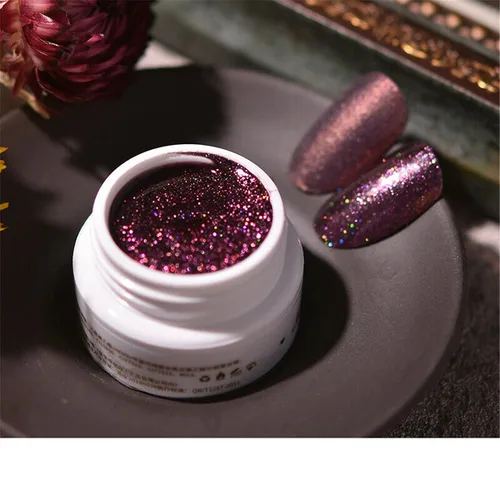 Miniatura 72 de Nail Art Gel - Esmalte de uñas en gel sólido con purpurina y barro altamente pigmentado (328)