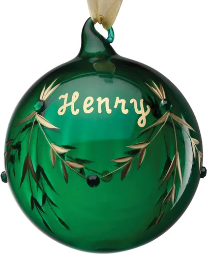 Miniatura 10 de Personalized Planet Adorno de bola de Navidad de piedra natal de cristal con nombre personalizado pintado a mano Abril - Diamante gris