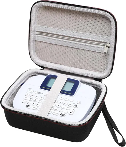LTGEM - Funda compatible con Brother PT-M95 P-Touch Monocromático, bolsa de almacenamiento de viaje para oficina, negro y gris (solo funda)