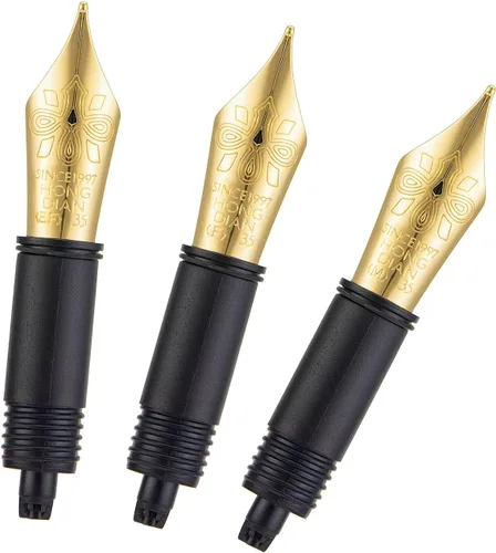 Miniatura 7 de Juego de 3 plumas estilográficas Hongdian (extrafino, fino y mediano) para 1860 Max, 1837, 660, CA35, WA35, N2, N23 y N8 reemplazado con sección