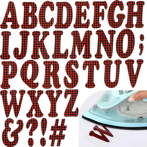 Miniatura 10 de Outus Juego de 279 piezas de letras de terciopelo para planchar de 5 cm en alfabeto A-Z para calcetines de Navidad, adornos para gorras de graduación