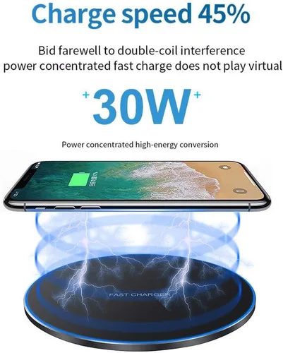 Miniatura 2 de Cargador inalámbrico rápido de 30 W, compatible con iPhone 14/14 Plus/14 Pro/14 Pro Max/13/13 Mini/SE 2022/12/11/X/8, Samsung Galaxy S23/S23