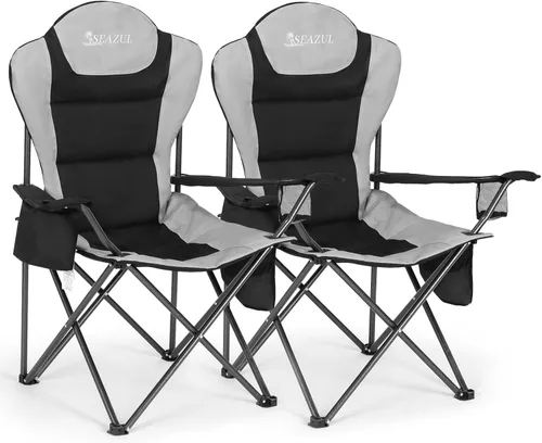 Miniatura 10 de Seazul Sillas de camping para adultos, silla de campamento, sillas plegables para exteriores, soporta 380 libras, sillas portátiles de viaje