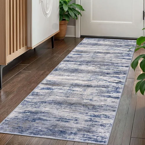 Miniatura 13 de KOZYFLY – Alfombra de pasillo moderna y lavable de diseño abstracto verde, 2 x 5 pies, antideslizante, suave y de pelo corto, ideal para cocina
