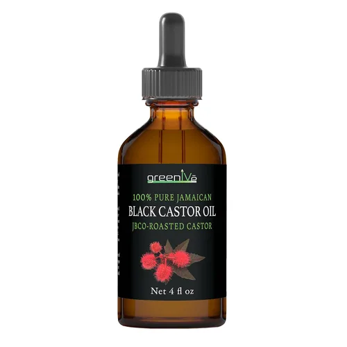 Miniatura 2 de GreenIVe Aceite de ricino negro jamaicano cultivado orgánicamente JBCO Botella de vidrio 100% puro prensado en frío Resultados de Amazin (4 onzas)