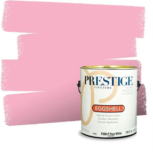 Miniatura 558 de Prestige Paints Pintura exterior e imprimación en uno, 1 galón, plano, coincidencia comparable de Valspar* Amber Rose*